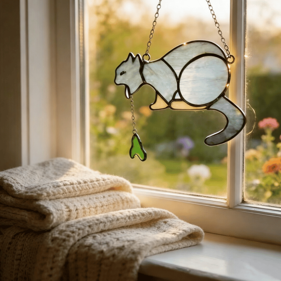 Puking Cat Funny Hanging Ornament