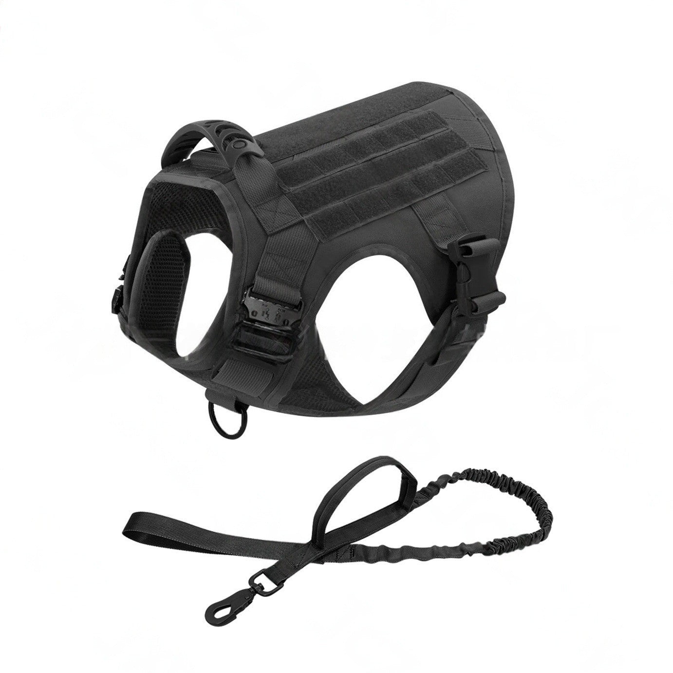 Harnais militaire tactique pour grand chien K9 anti-traction et ensemble de laisse