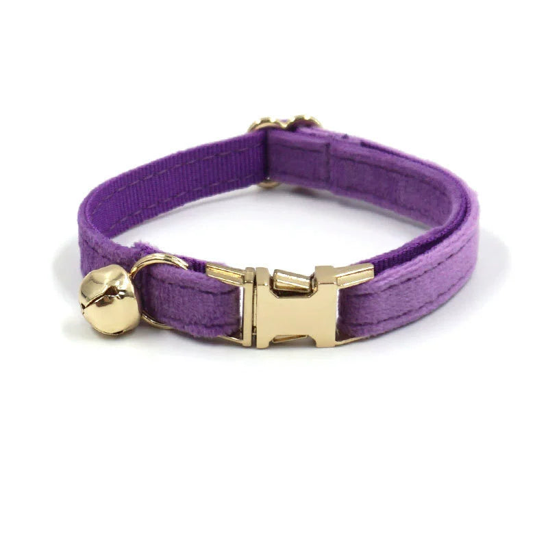 Collier de clochette pour chat en velours