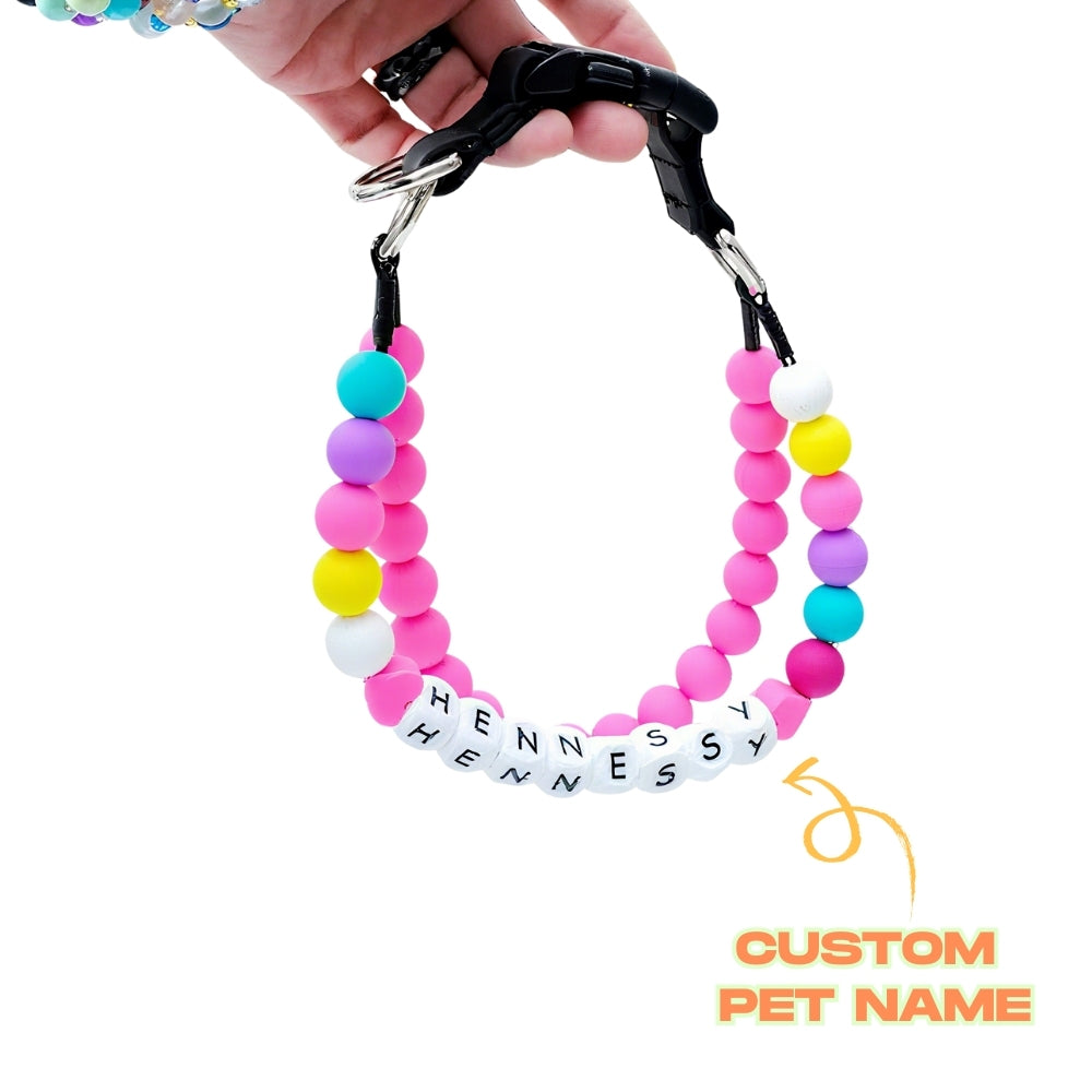 Personalized Beaded Pet Collar with Name Custom Dog Friendship Double Layer Collar Gift for Pet Lover