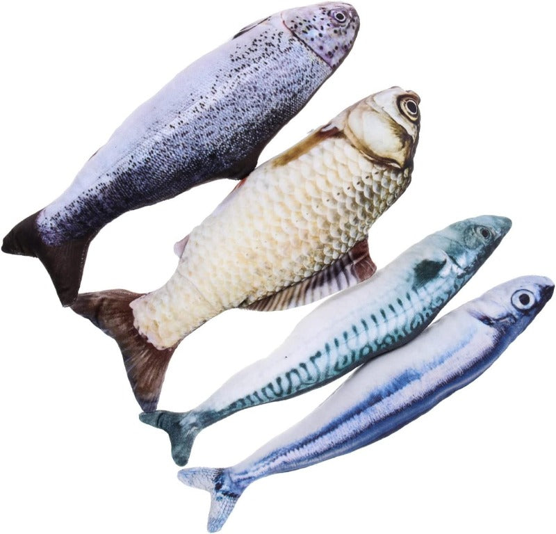 Jouets en peluche de poissons réalistes pour chats