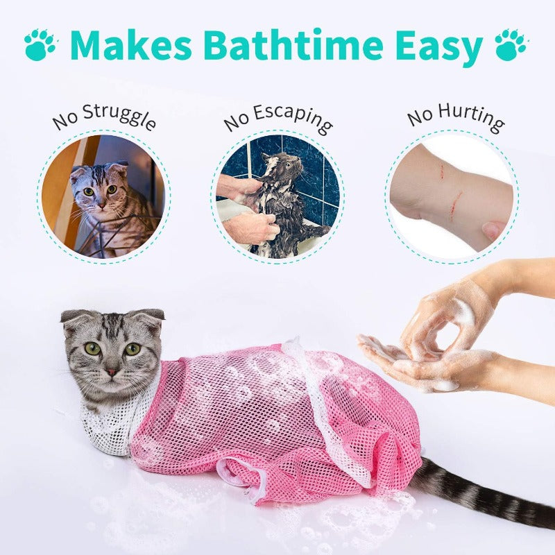 Sac de Contention pour le Bain et le Toilettage du Chat – Gardez Votre Félin Calme et en Sécurité