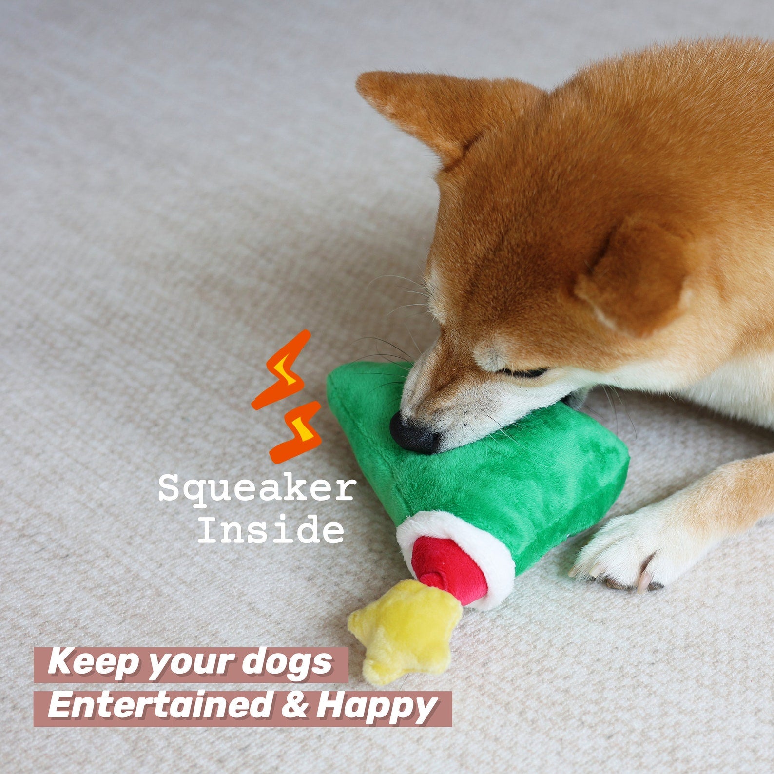Jouets couineurs en peluche pour chien – Sapin de Noël
