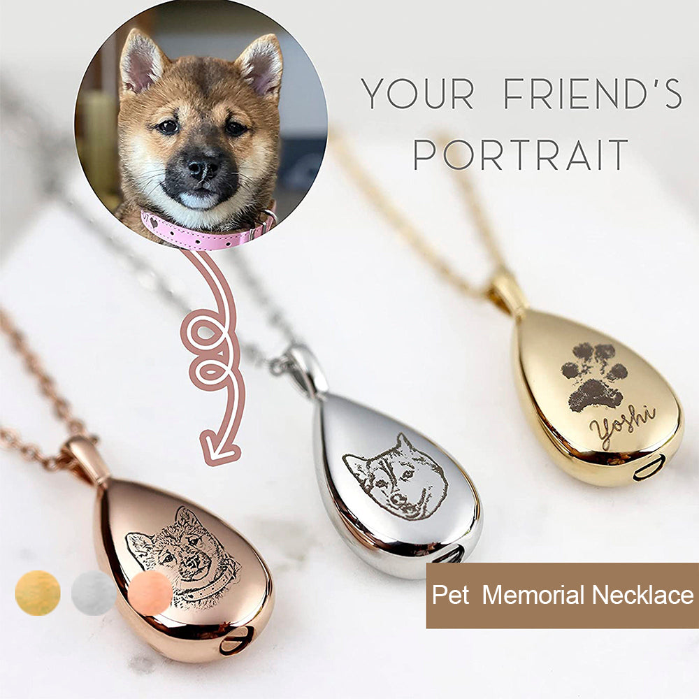 Collier personnalisé avec cendres d'animaux gravé