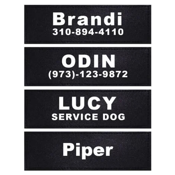 Customized Patch for Dog Harness – Personalized Velcro Name Tag