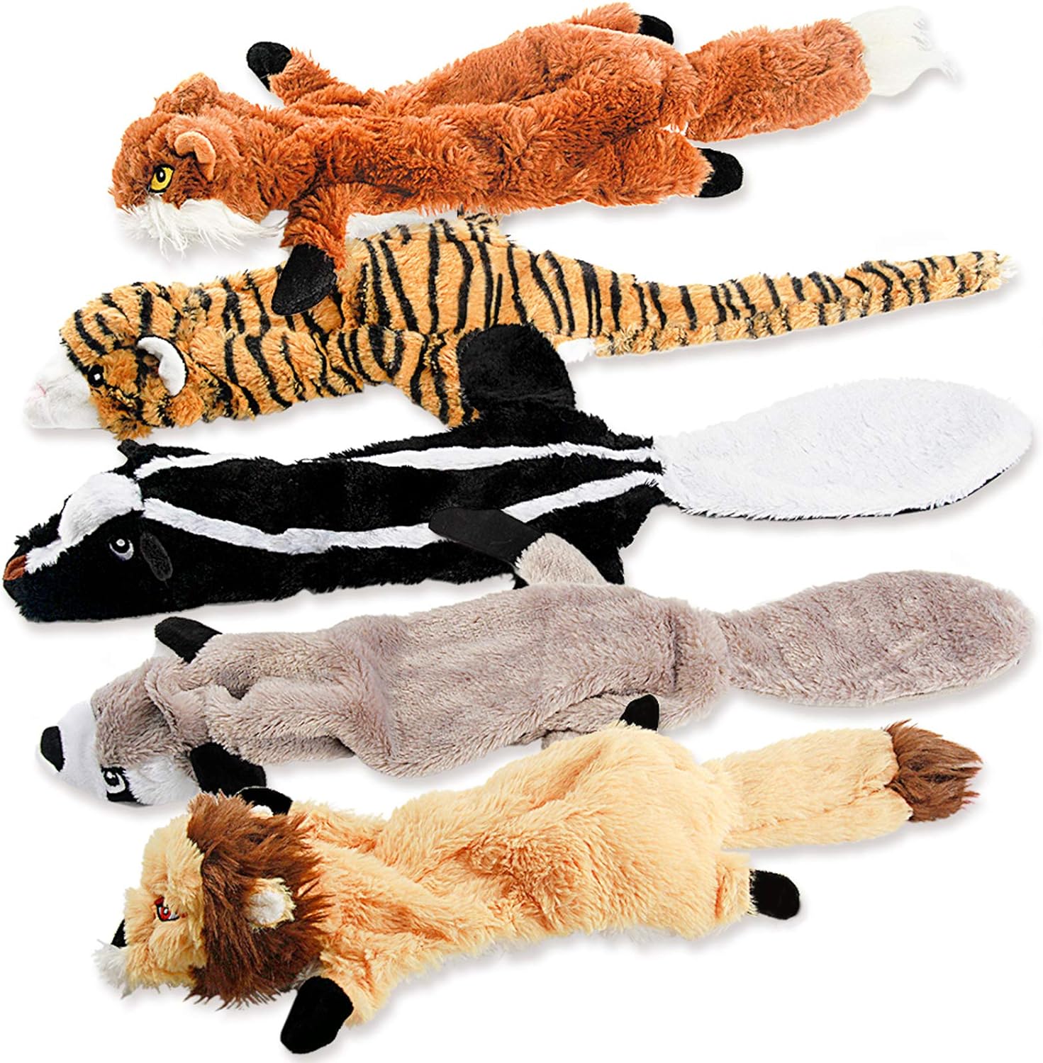 Jouets à gros animaux de la forêt en tissu doux, lot de 5