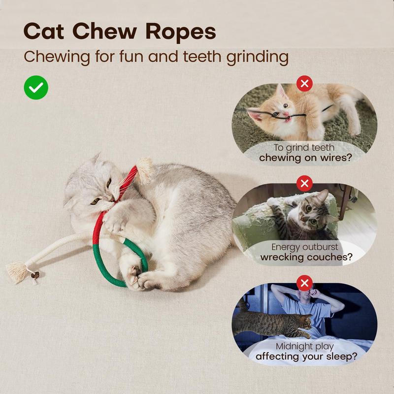 Jouets à mâcher en corde de coton biologique pour chats