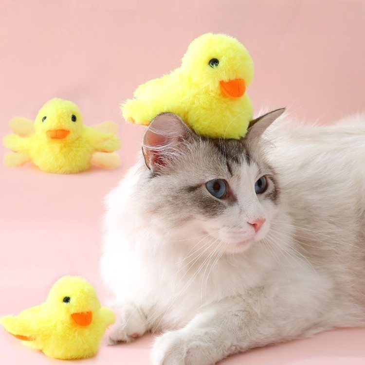 Jouet interactif rechargeable pour chat en forme de canard