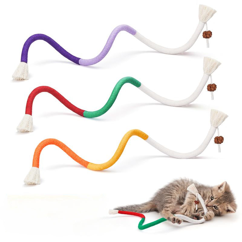 Jouets à mâcher en corde de coton biologique pour chats