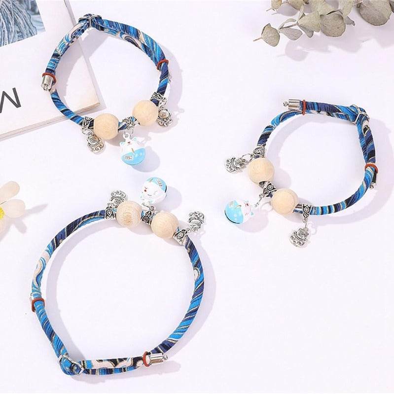 Lucky Kimono Cedar-Bead Pet Collar | Natural Flea & Insect Repellent