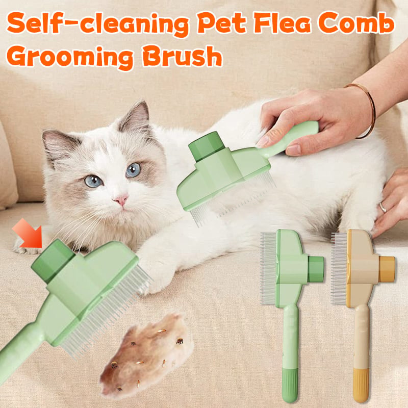 🔥Brosse de toilettage autonettoyante pour animaux de compagnie et peigne anti-puces