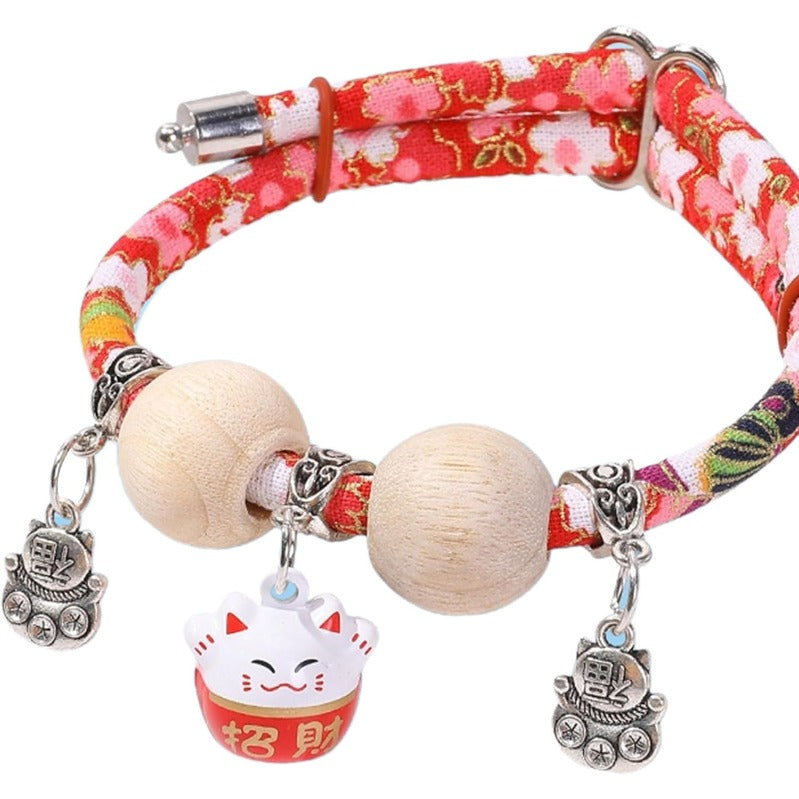 Lucky Kimono Cedar-Bead Pet Collar | Natural Flea & Insect Repellent