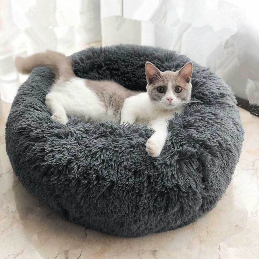 Calming Cat Beds - Lit Original Anti-Anxiété pour Chat et Chien, Lit Douillet et Calmant Donut pour Chat et Chien