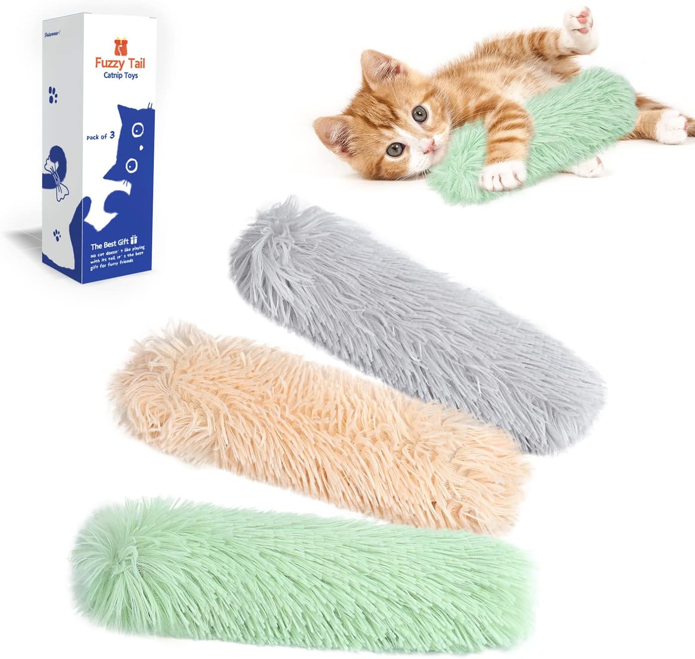 Lot de 3 coussins jouets à l'herbe à chat