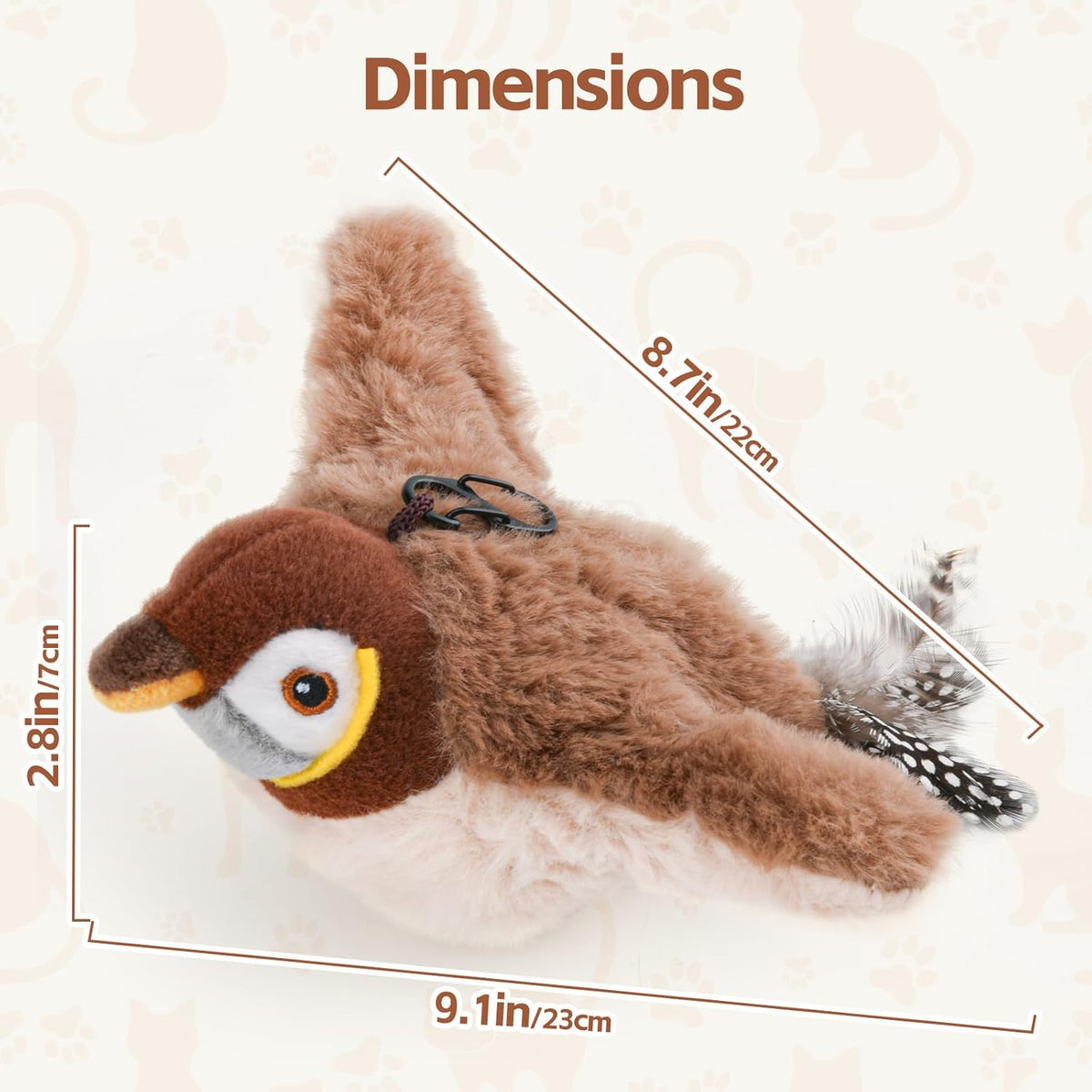 Jouet pour chat YoPoll en forme d'oiseau interactif et gazouillant