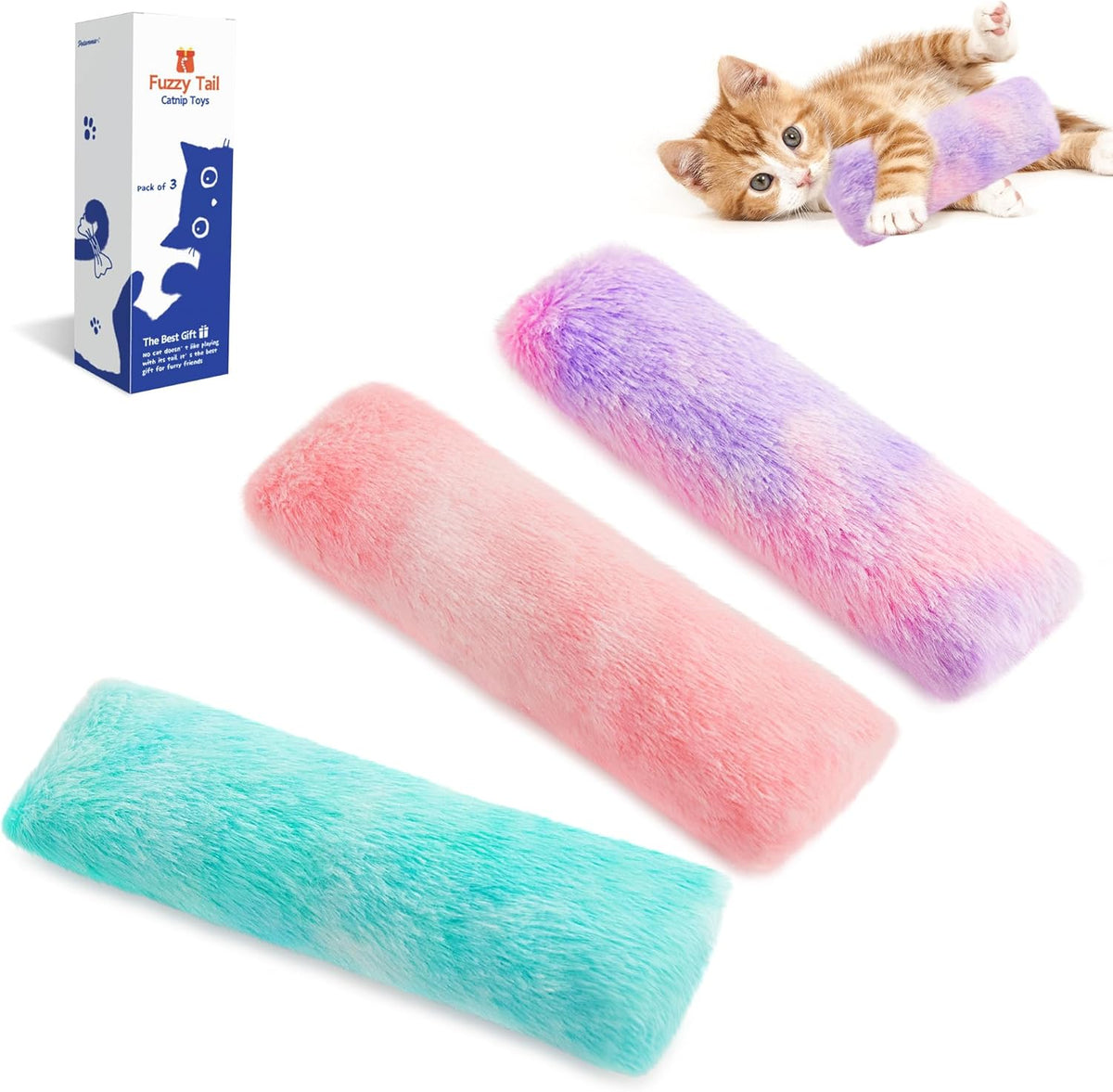 Lot de 3 coussins jouets à l'herbe à chat