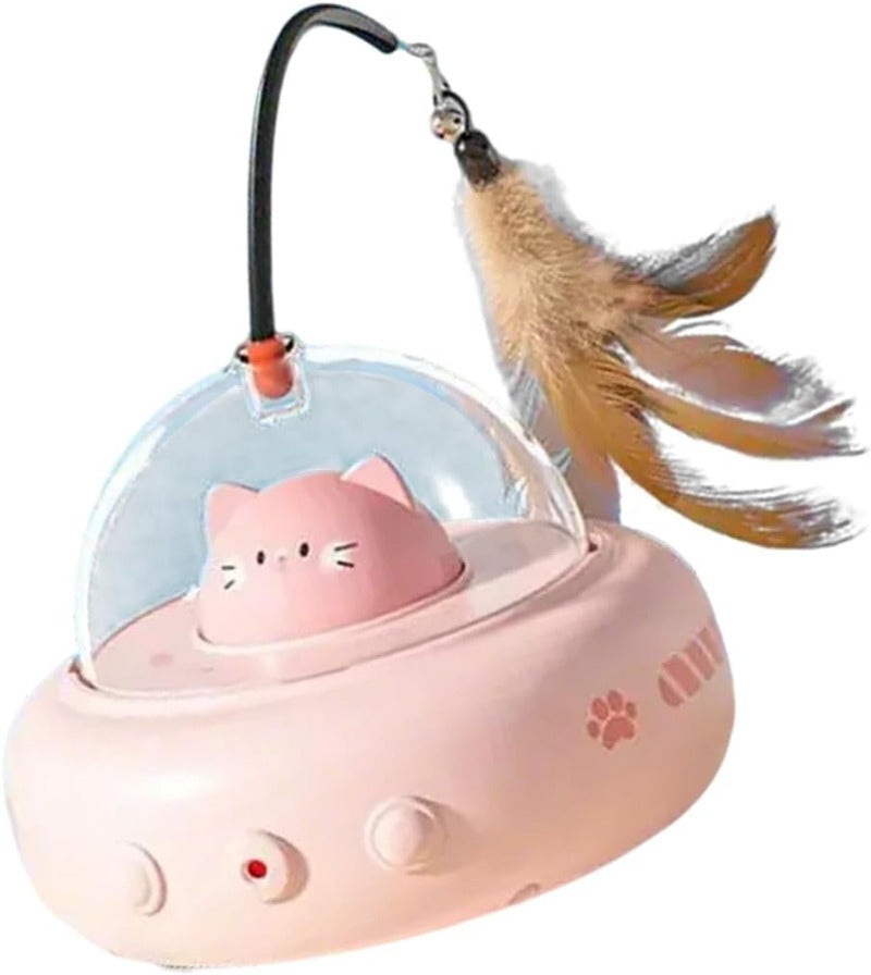 Jouet interactif intelligent pour chat avec plume et lumière