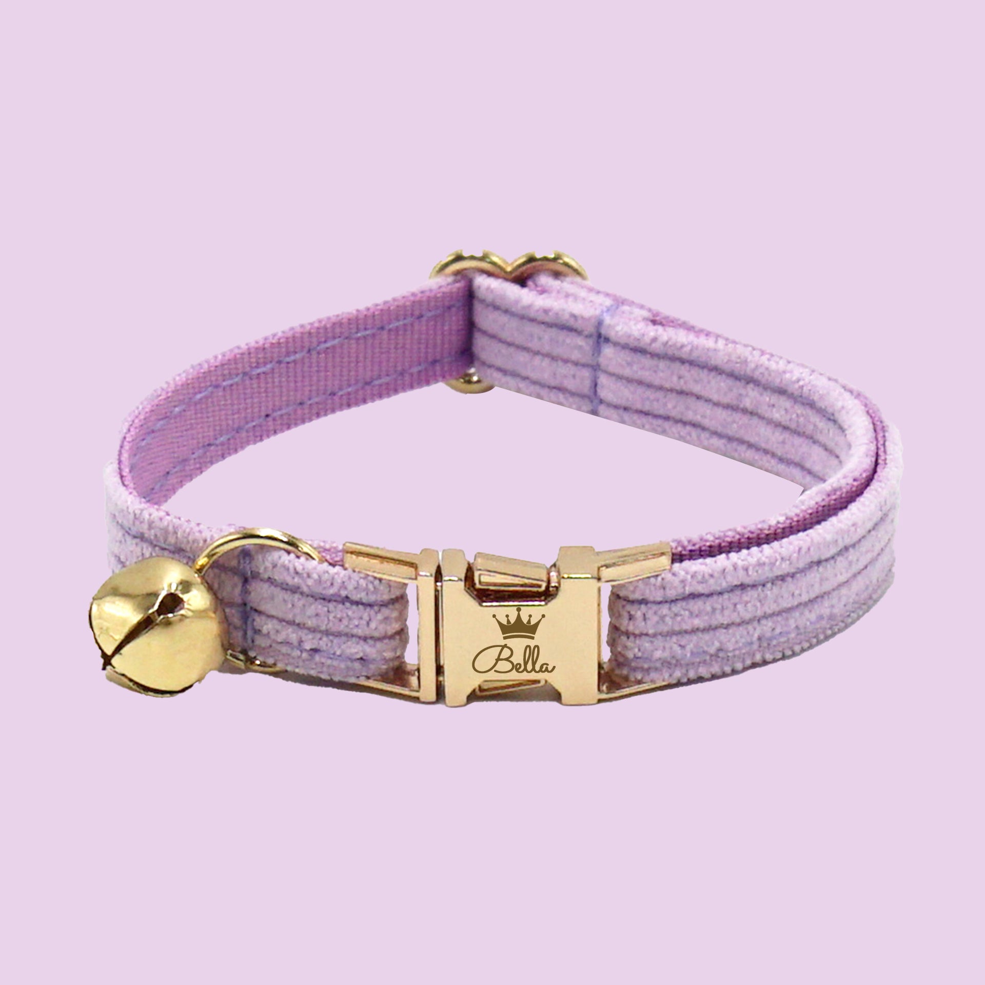 Personalized Velvet Engraved Cat Collar – Soft & Stylish with Custom Name Plate
