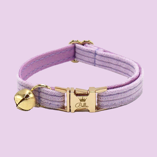 Personalized Velvet Engraved Cat Collar – Soft & Stylish with Custom Name Plate