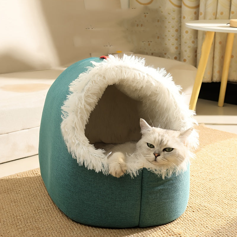 Tanière douillette et portable pour animaux – Grotte chaude et douillette pour animaux