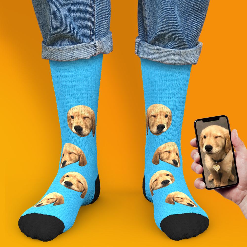 Chaussettes personnalisées Chaussettes visage Chaussettes photo avec votre texte Chaussettes colorées pour animaux de compagnie