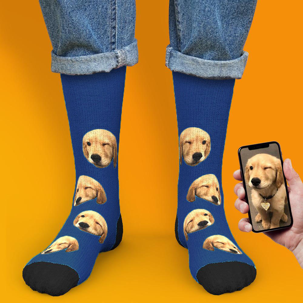 Chaussettes personnalisées Chaussettes visage Chaussettes photo avec votre texte Chaussettes colorées pour animaux de compagnie