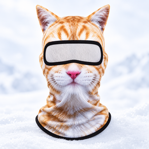 Orange Tabby animal ski balaclava