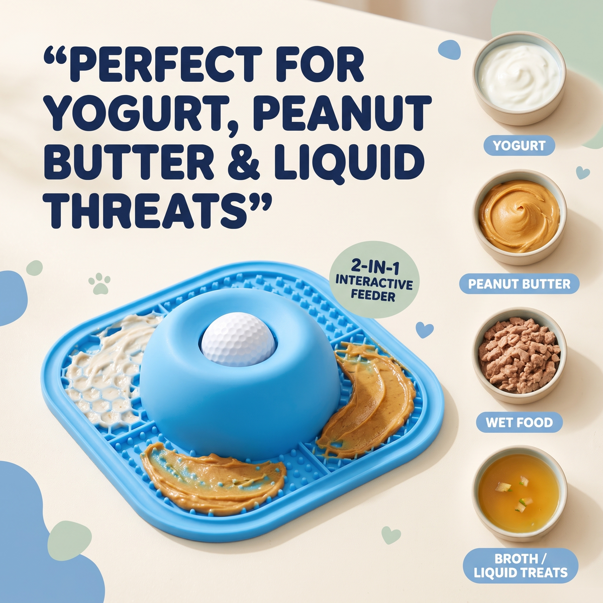 Interactive Pet Lick Mat & Slow Feeder Bowl