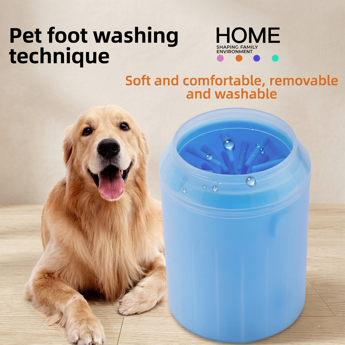 Nettoyeur de Pattes Portable pour Chiens - Brosses en Silicone à 360° pour Pattes Boueuses