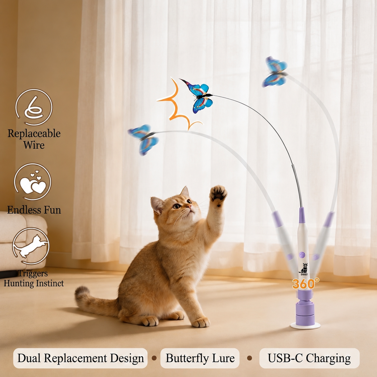 Jouet pour chat papillon intelligent 🐾