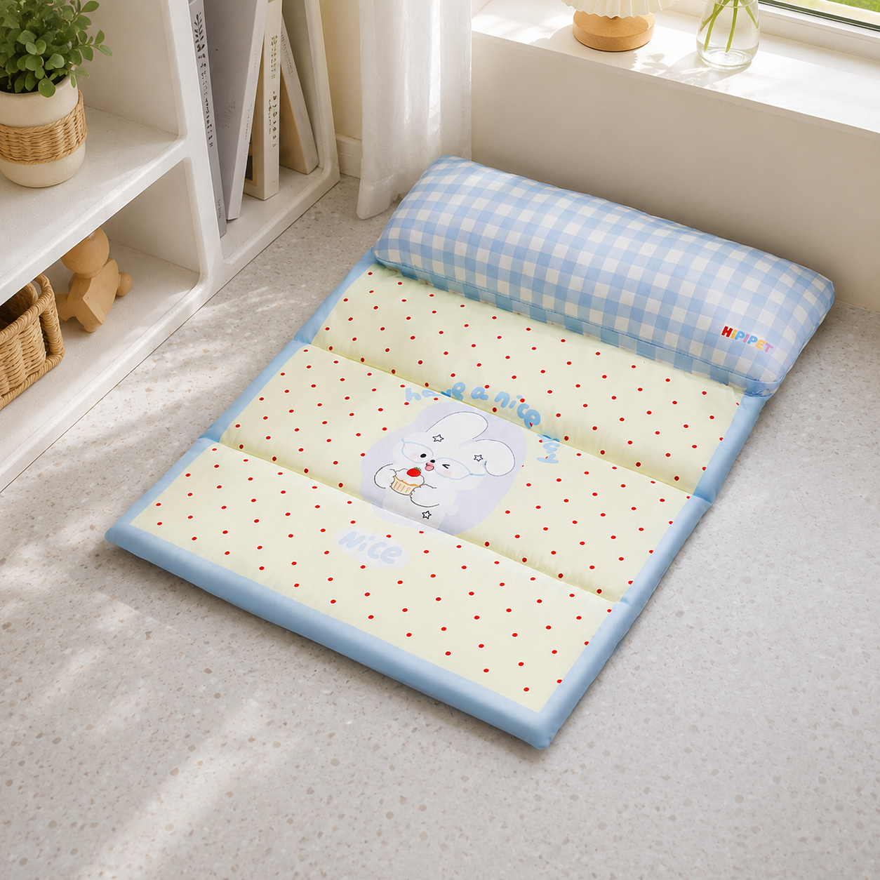 3-Fold Pet Bed with Pillow | Soft Sleeping Mat for Cats & Dogs