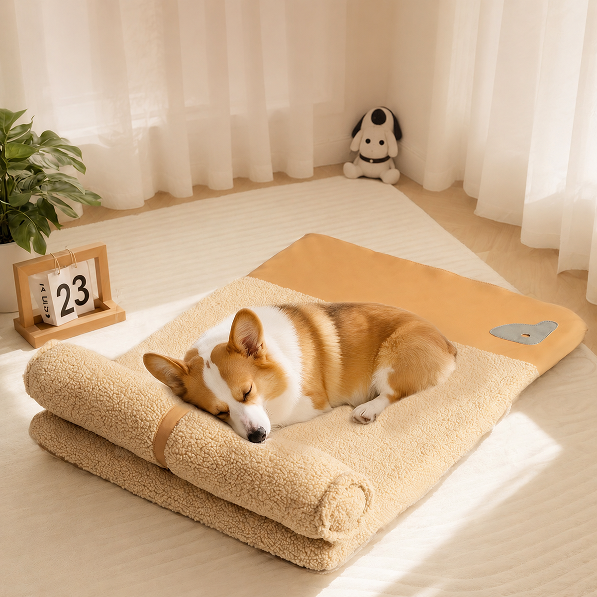 Lit pour animaux de compagnie épais, amovible, lavable et utilisable en toutes saisons