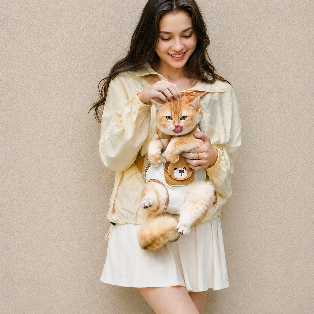 Sac à dos de transport portable pour chiens et chats | Porte-bébé d'extérieur en mélange de coton avec sangle de poitrine
