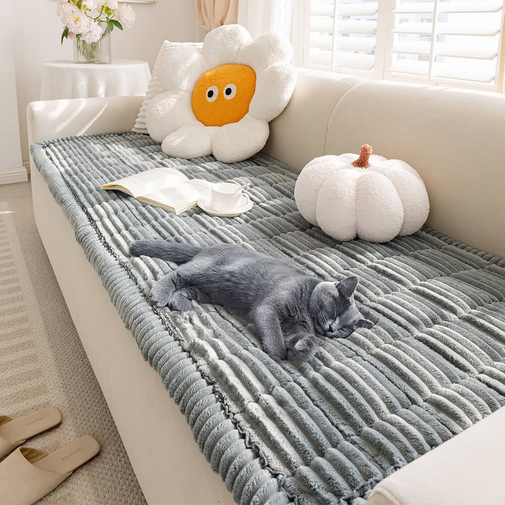 Tapis pour animaux de compagnie en flanelle douce et respirante, antidérapant pour canapé