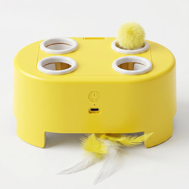 Jouet interactif Taupe & Plume rotative pour chats d'intérieur