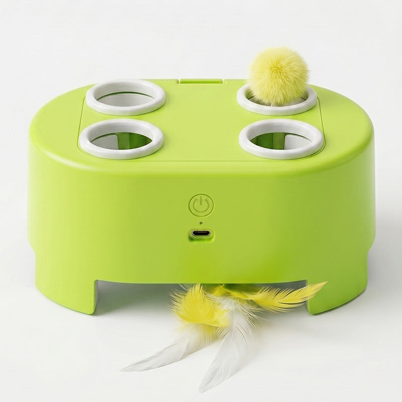 Jouet interactif Taupe & Plume rotative pour chats d'intérieur