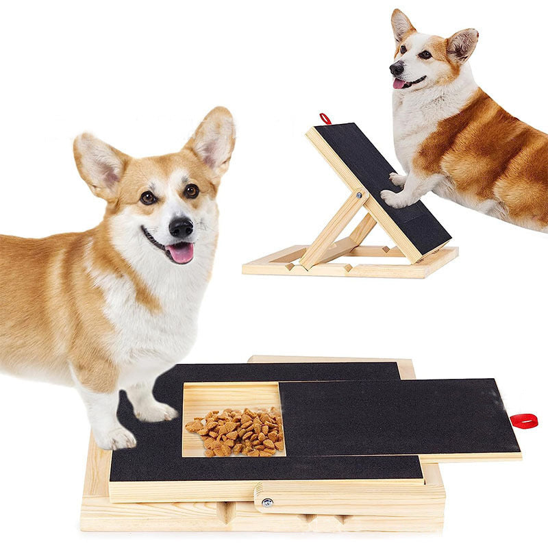 Griffoir pour chien en bois avec boîte à friandises et lime à ongles