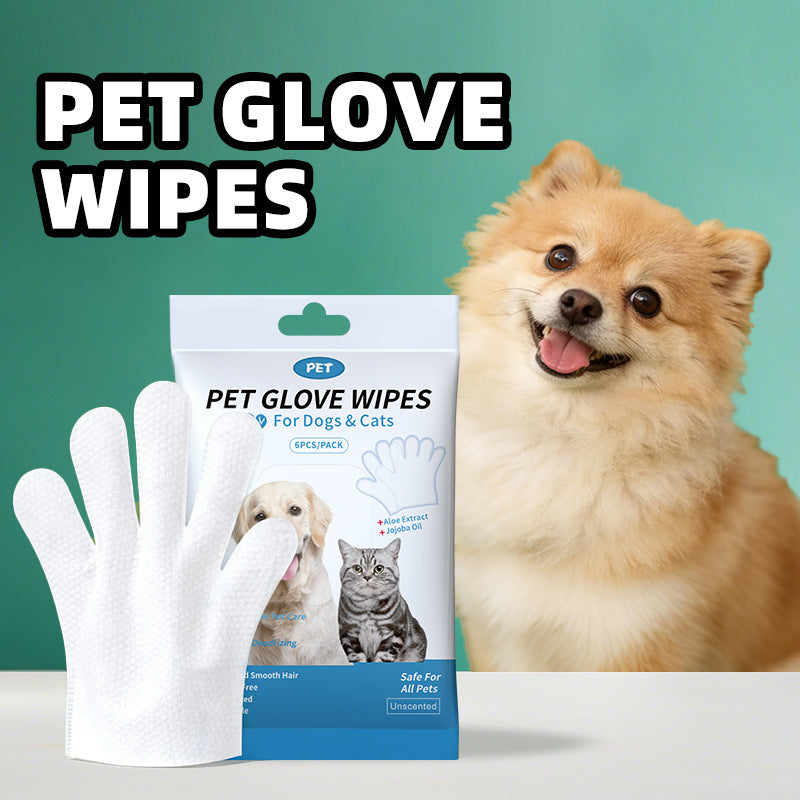 Gants de toilettage sans rinçage pour animaux de compagnie