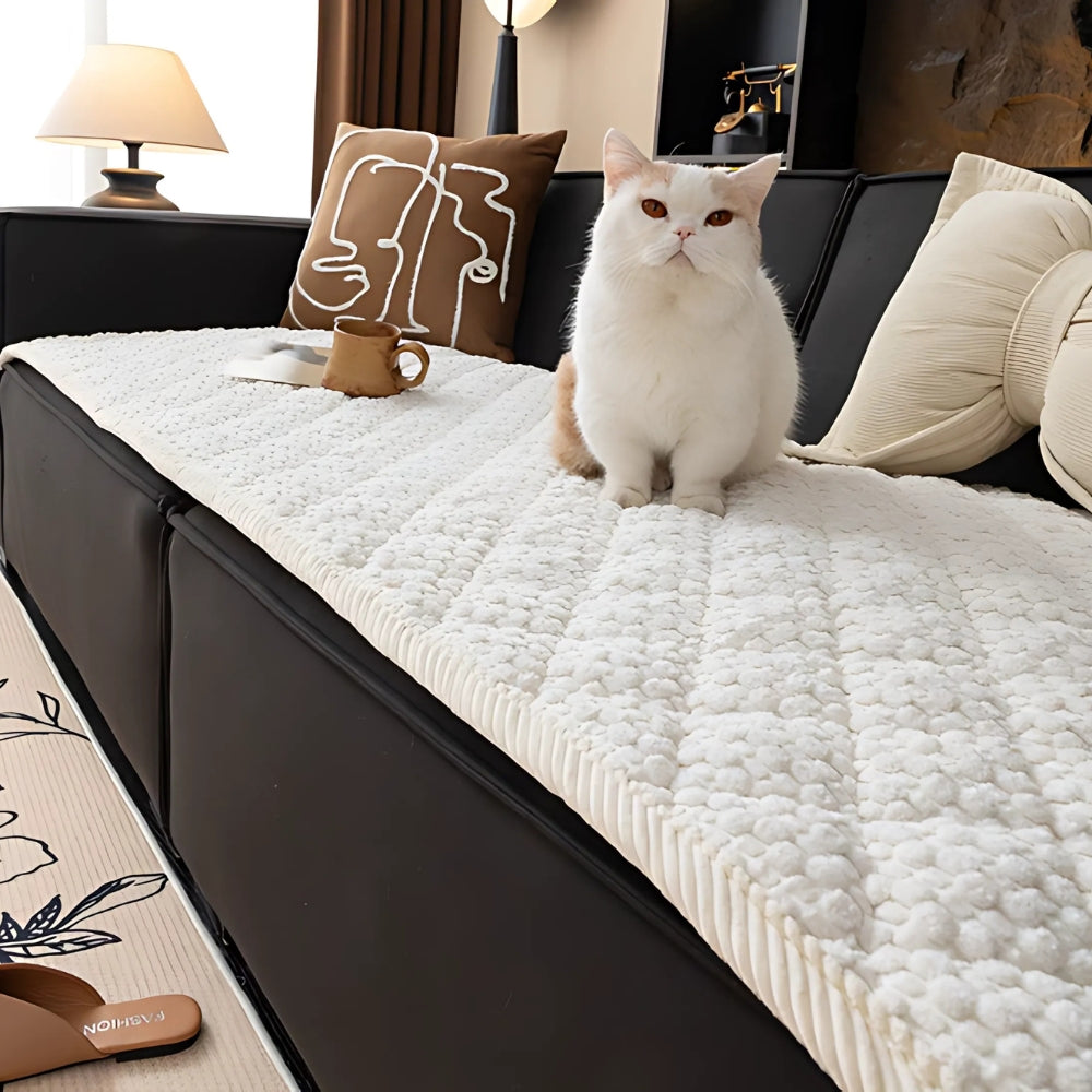 Housse de protection texturée matelassée pour canapé, anti-animaux de compagnie