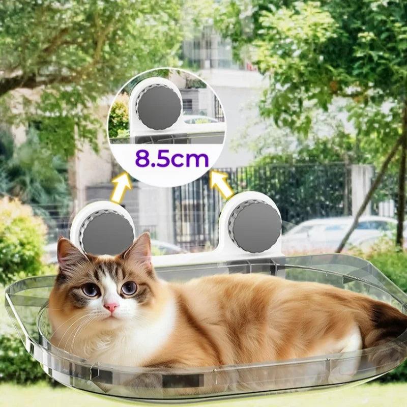Grand hamac de fenêtre pour chat – Ventouses solides, lit respirant et griffoir