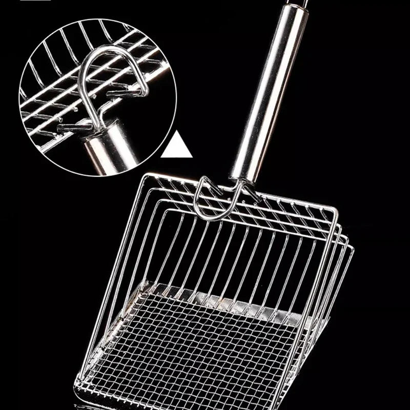 Pelle à litière en acier inoxydable à mailles fines – Nettoyage facile, antiadhésive et durable