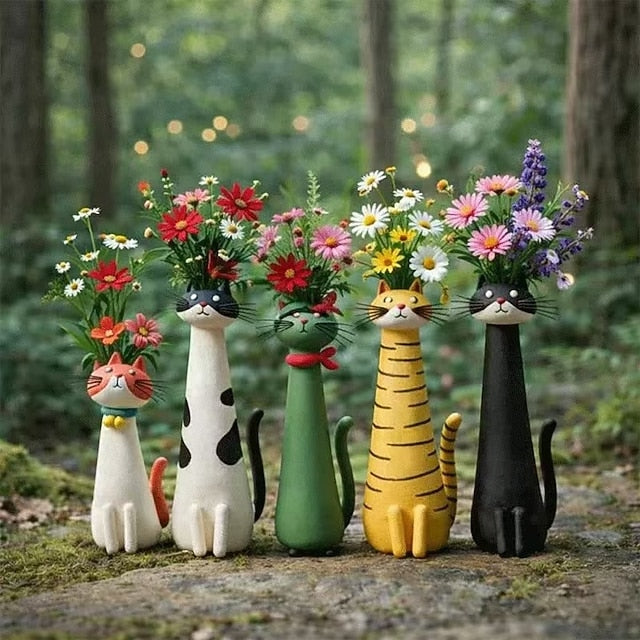 Handmade Quirky Cat-Shaped Vase