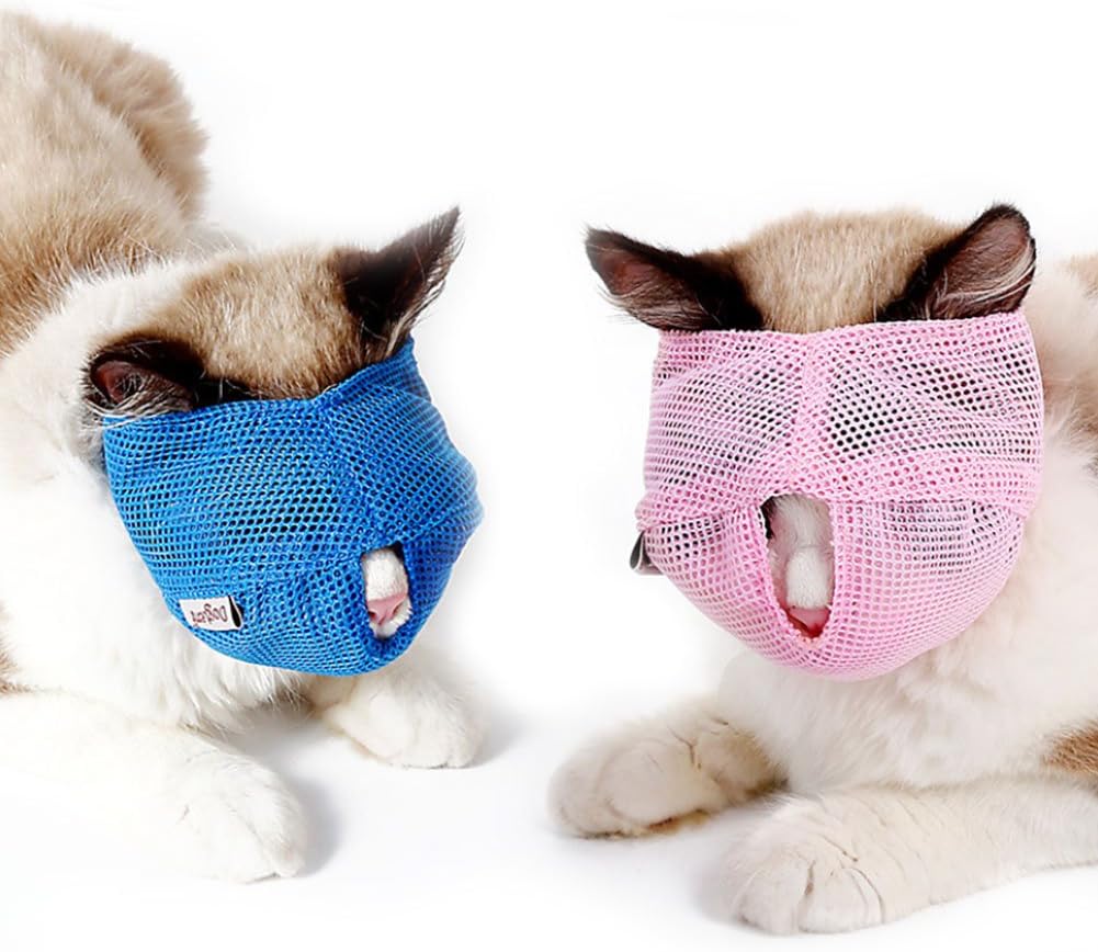 Muselière de toilettage pour chat en maille respirante