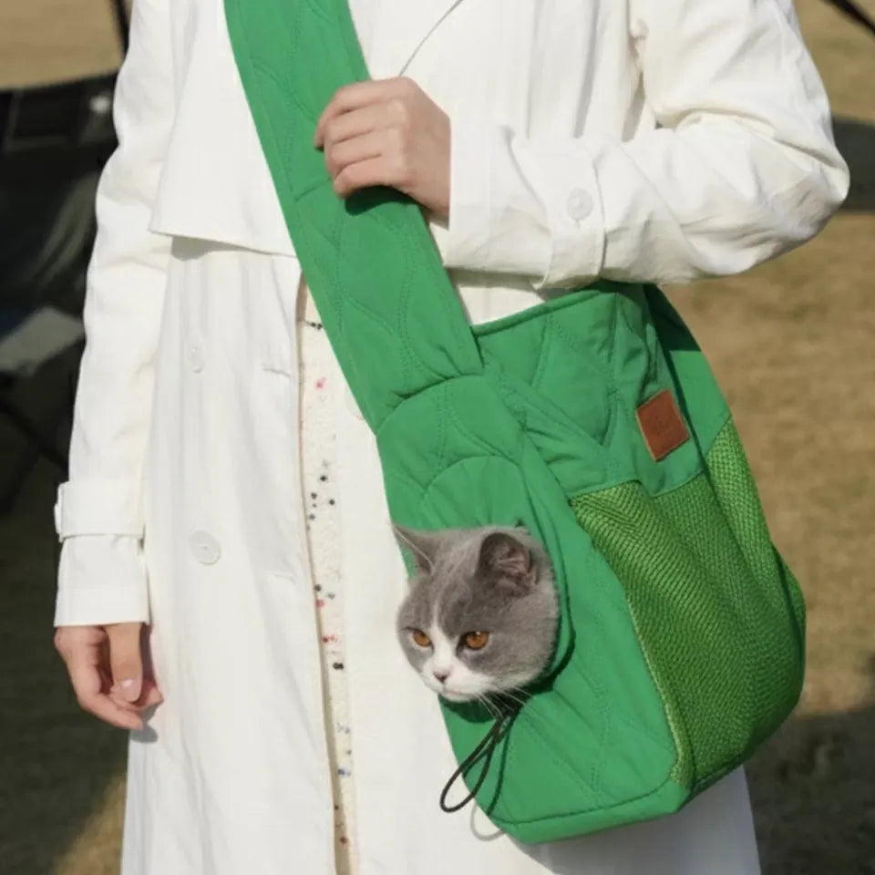 Warm Reversible Pet Sling Carrier for Cats & Small Dogs