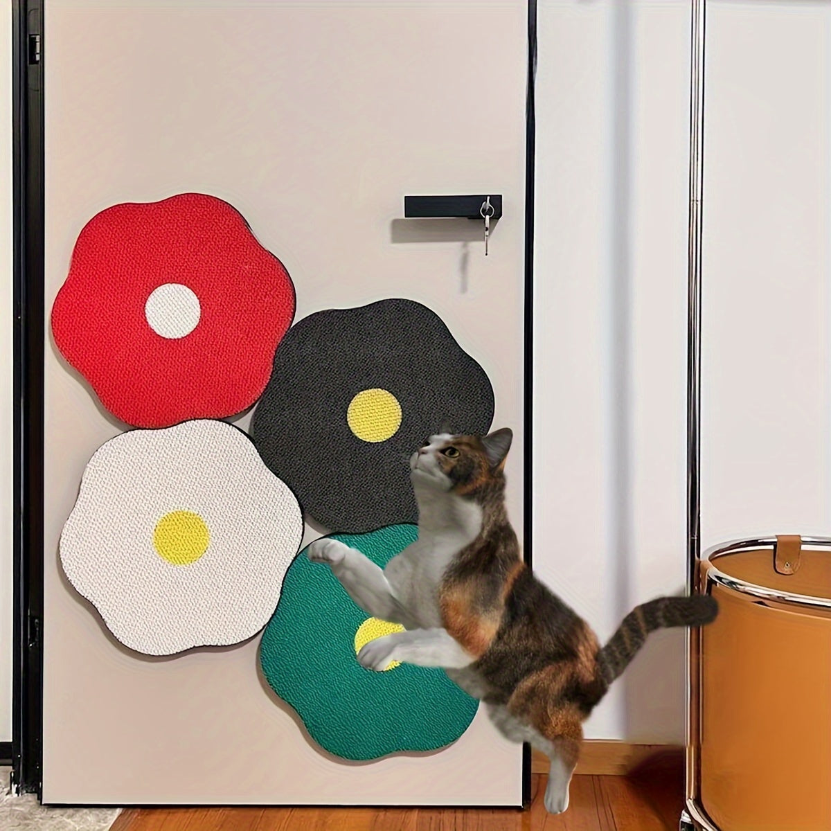 Griffoir mural floral pour chat – Durable et écologique