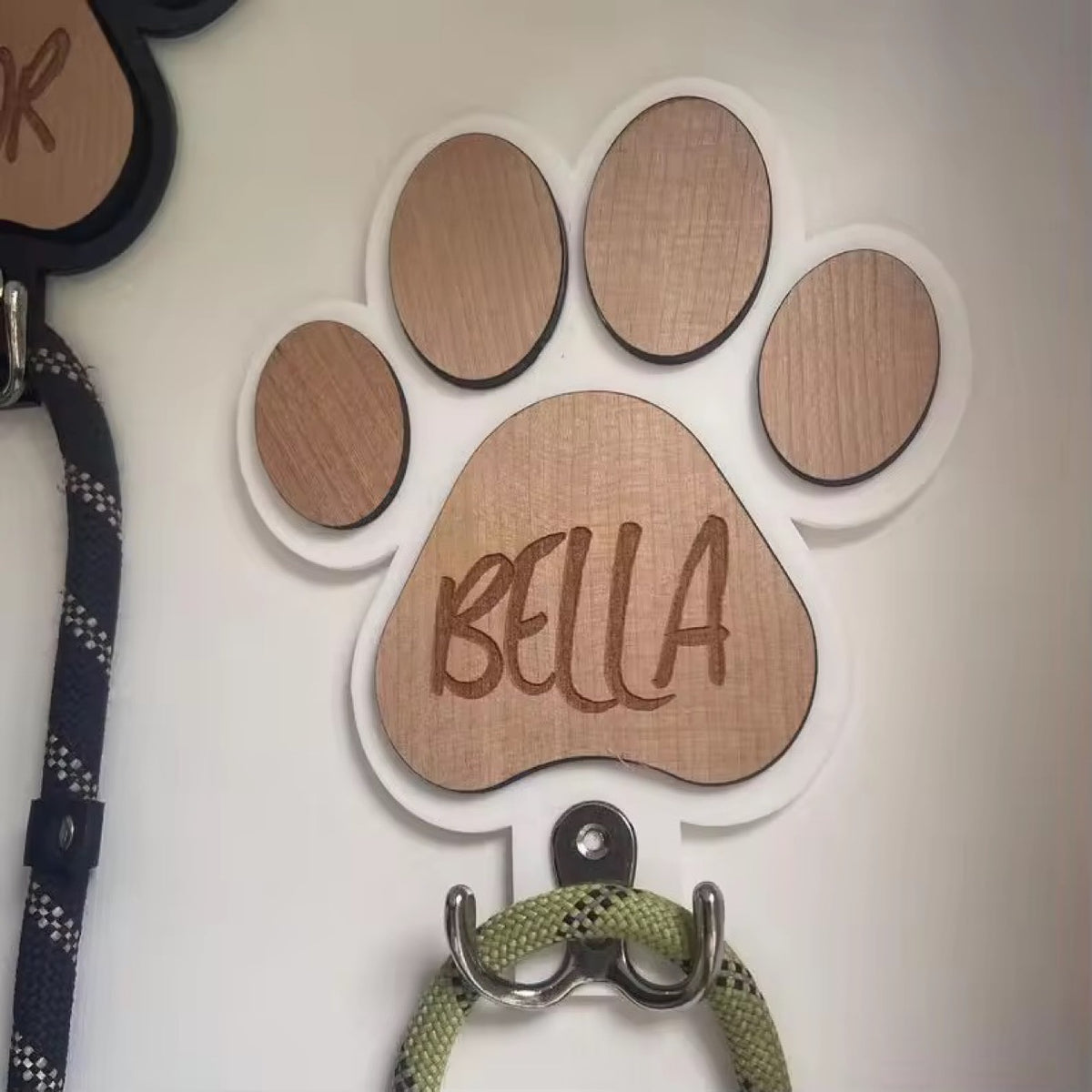 Support de laisse personnalisé en bois pour animaux