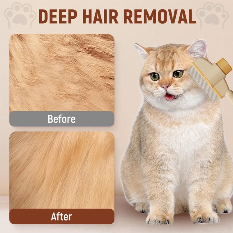 🔥Brosse de toilettage autonettoyante pour animaux de compagnie et peigne anti-puces