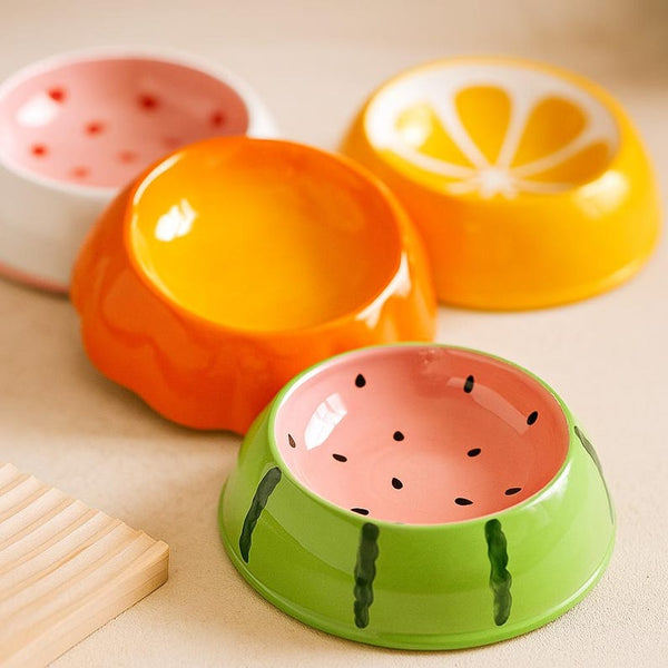 Cute Ceramic Pet Bowl – Fruit Design