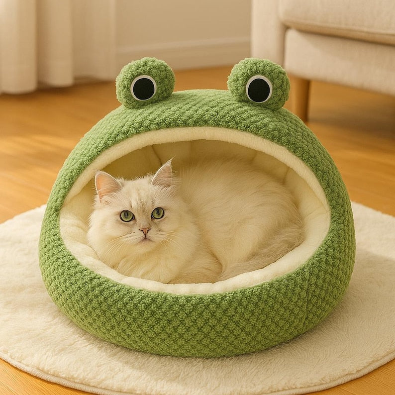 Lit-grotte pour animaux de compagnie « Grenouille Kawaii »