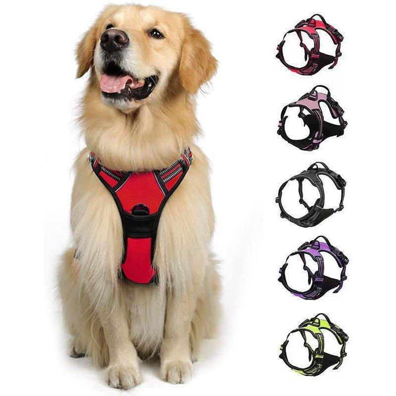 Harnais anti-traction pour chien avec 2 anneaux d'attache – Gilet rembourré réglable pour chien